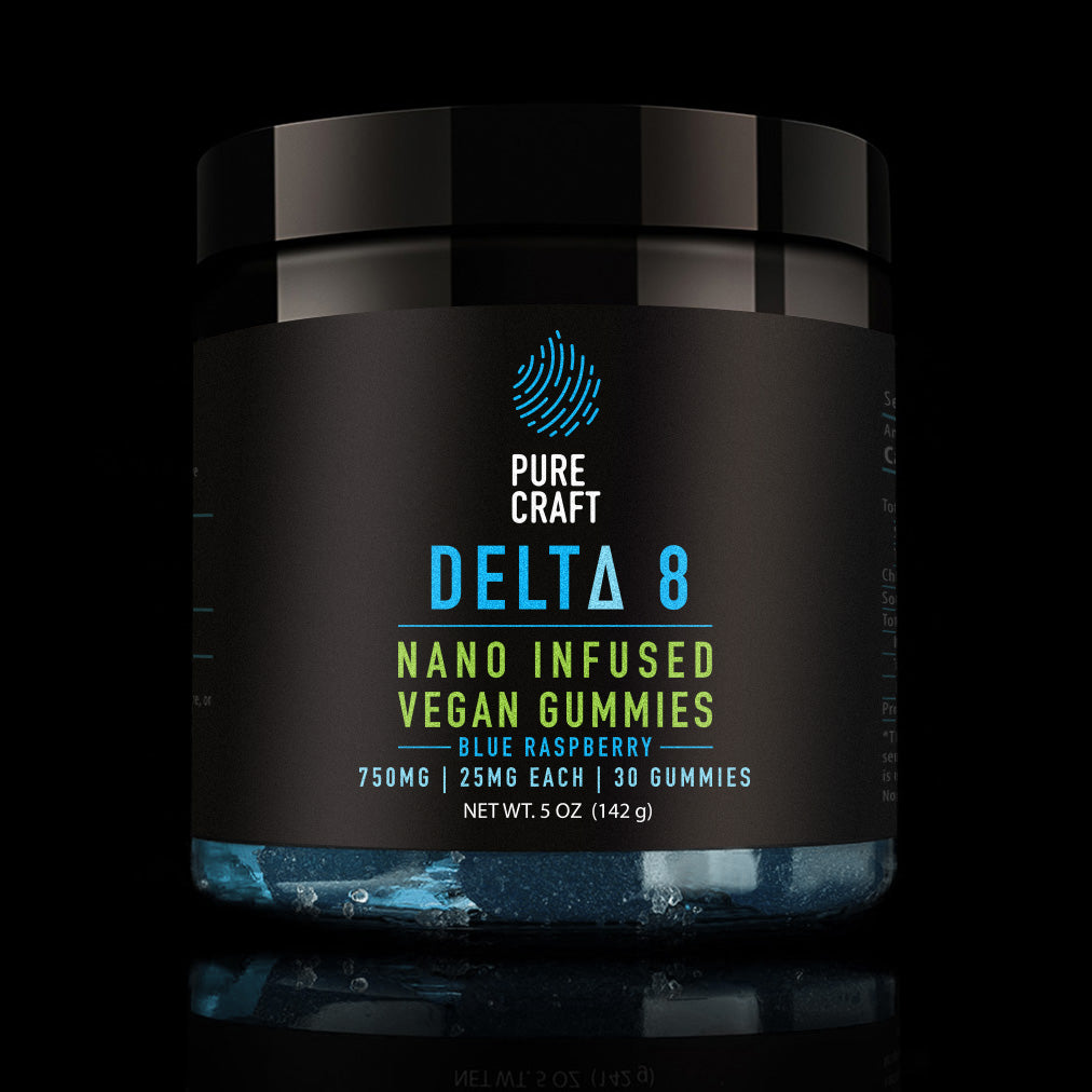 NANO DELTA 8 INFUSED BLUE RASPBERRY VEGAN GUMMIES